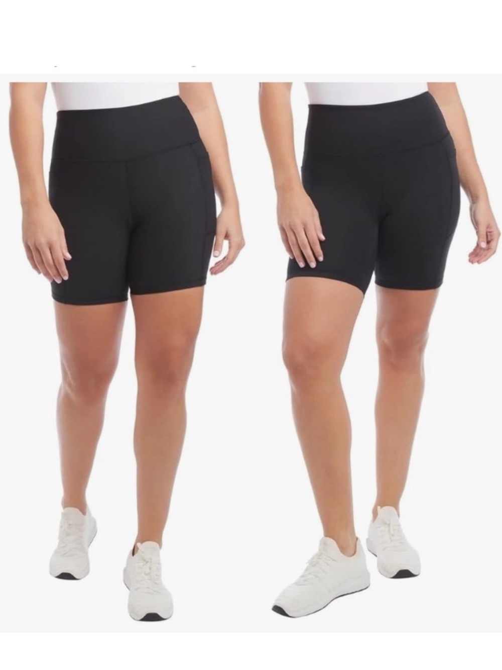 Danskin Women's High Rise Bike Shorts Volleyball Shorts, Yoga and Dance, 2-Pack